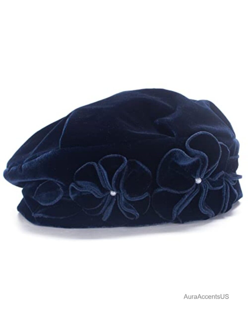 Lawliet 1920 Vintage Style Velvet Beret Floral Hat Chic Cap